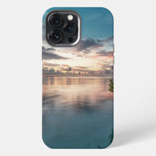 blue sky with red and dark clouds reflected on sea iPhone 13 pro max case