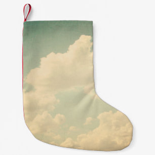 Blue sky with some white puffy cloudssky, vintage, small christmas stocking