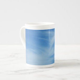 Blue Sky with White Clouds Abstract Nature Photo Bone China Mug