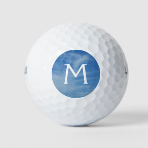 Blue Sky with White Clouds Abstract Nature Photo Golf Balls
