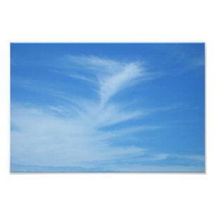 Blue Sky with White Clouds Abstract Nature Photo Print