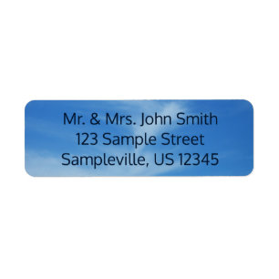 Blue Sky with White Clouds Abstract Nature Photo Return Address Label