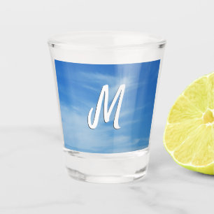 Blue Sky with White Clouds Abstract Nature Photo Shot Glass