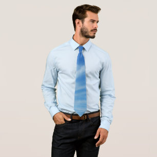 Blue Sky with White Clouds Abstract Nature Photo Tie
