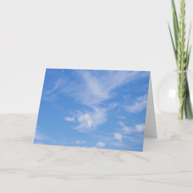 Blue Sky With Wispy Clouds Card (Front)
