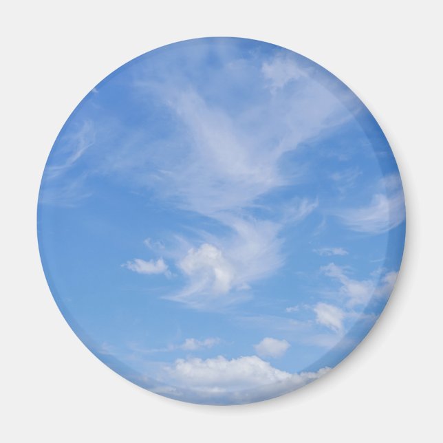 Blue Sky With Wispy Clouds Magnet (Front)