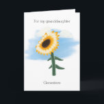 Blue Sky Yellow Sunflower Granddaughter Birthday  Card<br><div class="desc">Personalised yellow sunflower birthday card for granddaughter which you can add the birthday recipient's name to the front and personalise the inside card message. This personalised sunflower birthday card for her would make a wonderful keepsake.</div>