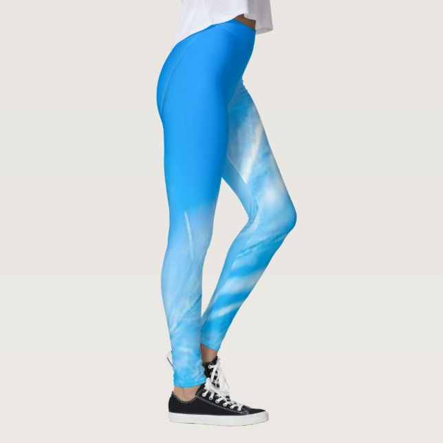 Blue Sky YOGA PANTS - White Streak Clouds Leggings (Right)