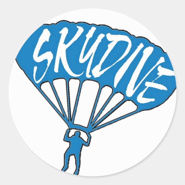 Blue skydive jumper stickers (Front)