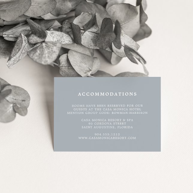 Blue Slate Wedding Hotel Accommodations Cards (Creator Uploaded)