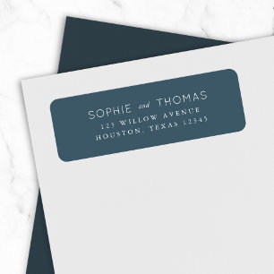 Blue Slate Wedding Return Address Label