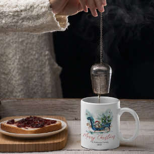 Blue Sled Baby Reindeer Coffee Mug