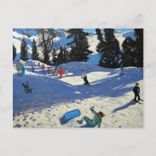 Blue Sledge Belle Plagne Postcard