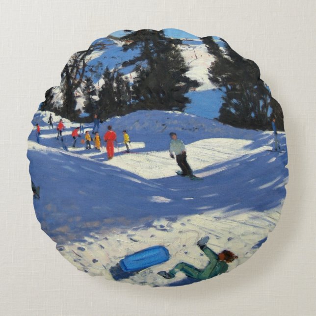 Blue Sledge Belle Plagne Round Cushion (Front)