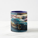 Blue Sleek Drifting Sports Car Automotive Mug<br><div class="desc">“Experience the thrill of speed with our Drifting Sports Car Mug. This high-quality ceramic mug features a dynamic illustration of a sports car in action, capturing the excitement and adrenaline of a high-speed drift. Perfect for car enthusiasts or anyone who appreciates the art of driving. Enjoy your favourite hot beverage...</div>