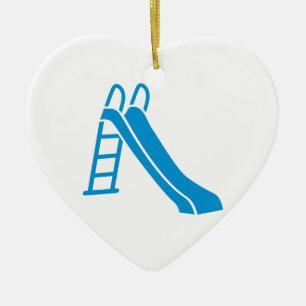 Blue slide ceramic tree decoration