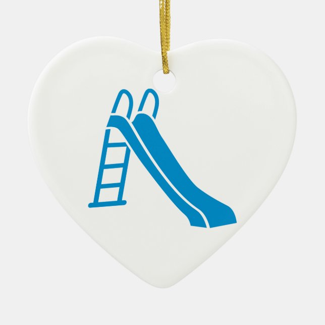 Blue slide ceramic tree decoration (Front)