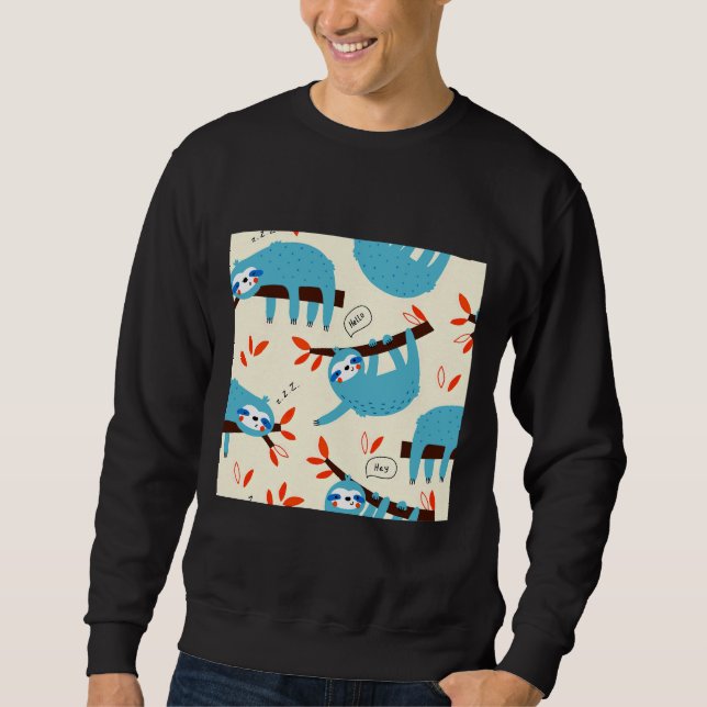 Blue Sloth Baby Sweatshirt (Front)