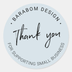 Blue   Small Business Thank you package sticker