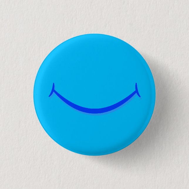 Blue Smile 3 Cm Round Badge (Front)