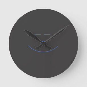 Blue Smile Face Wall Clock