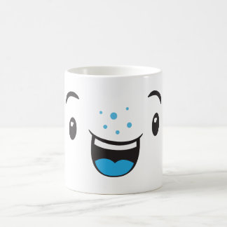 Blue Smiling Kawaii Face Mug
