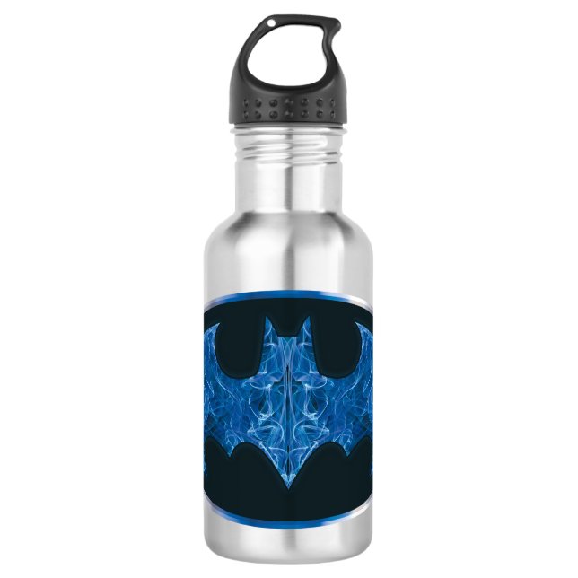 Blue Smoke Bat Symbol 710 Ml Water Bottle (Front)