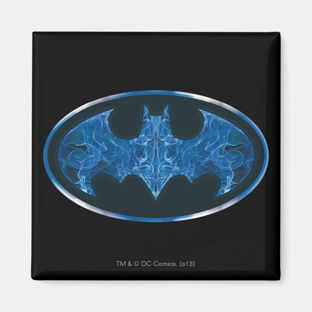 Blue Smoke Bat Symbol Magnet (Front)