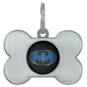 Blue Smoke Bat Symbol Pet ID Tag