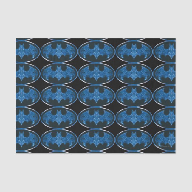 Blue Smoke Bat Symbol Tissue Paper (Front)