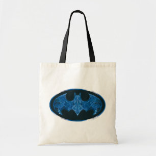 Blue Smoke Bat Symbol Tote Bag