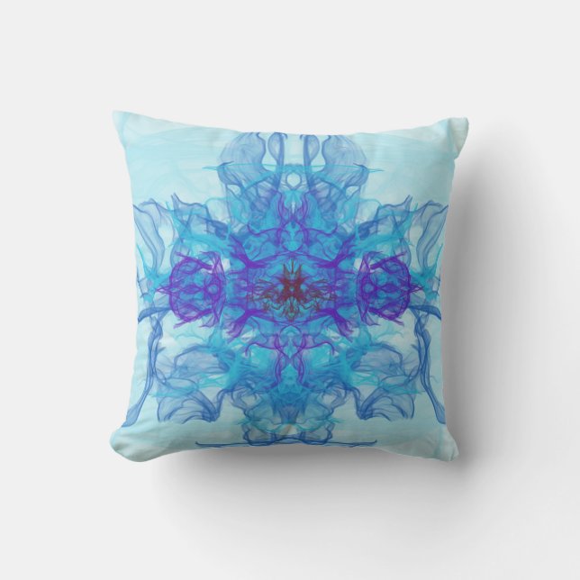 BLUE SMOKE - Fractal Art - Cushion (Front)