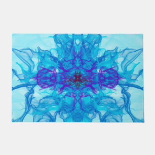 BLUE SMOKE - Fractal Art - Doormat