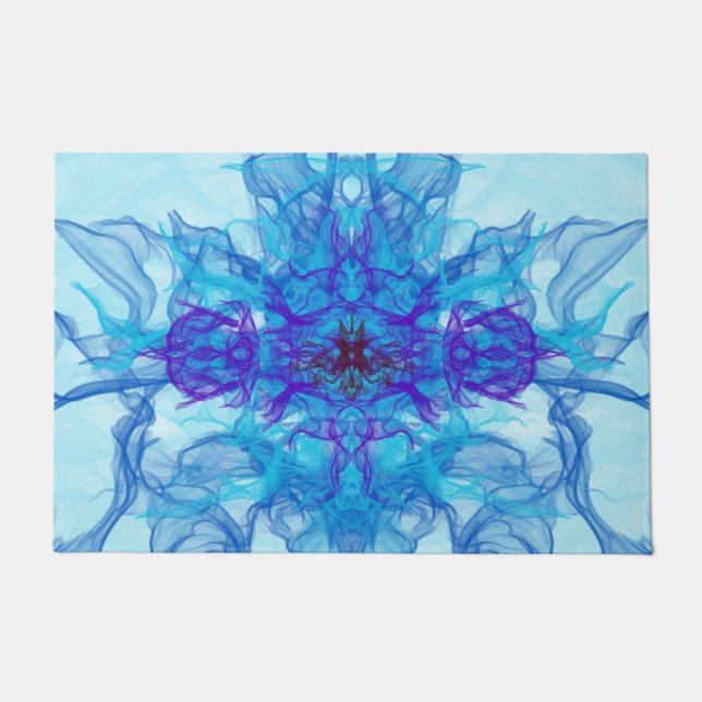BLUE SMOKE - Fractal Art - Doormat (Front)