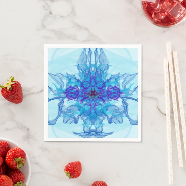 BLUE SMOKE - Fractal Art - Napkin (Insitu)