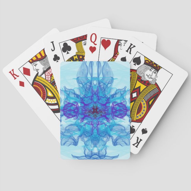 BLUE SMOKE - Fractal Art - Playing Cards (Back)