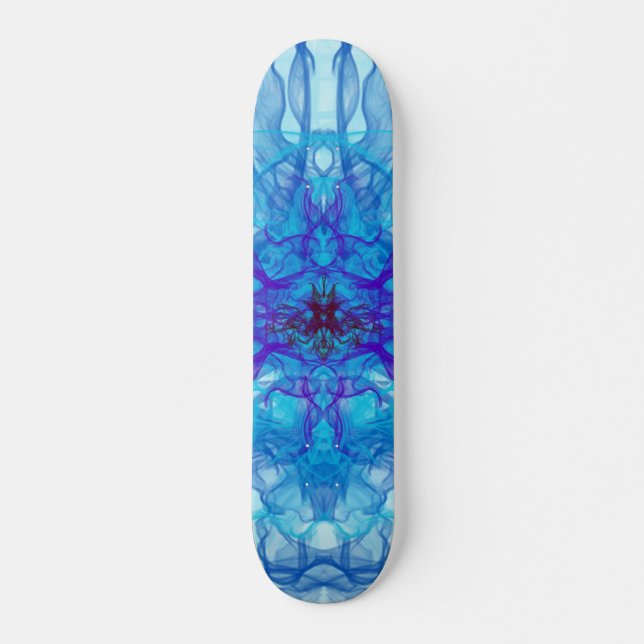 BLUE SMOKE - Fractal Art - Skateboard (Front)