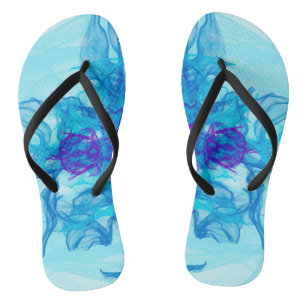 BLUE SMOKE - Fractal Art - Thongs