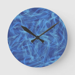 Blue Smoke Round Clock