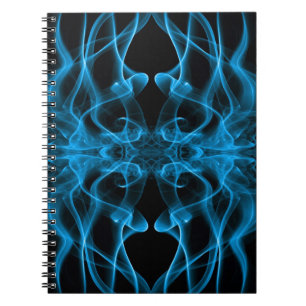Blue Smoke Symmetrical Minimalist Black Notebook