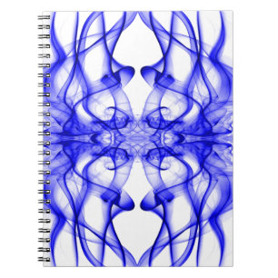 Blue Smoke Symmetrical Minimalist White Notebook