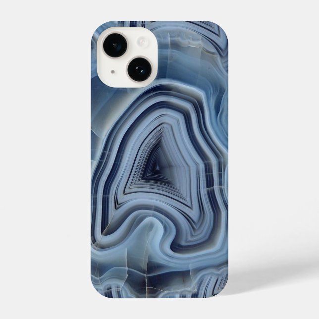 Blue Smoky Agate Geode iPhone Case (Back)