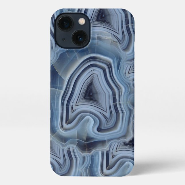 Blue Smoky Agate Geode iPhone Case (Back)