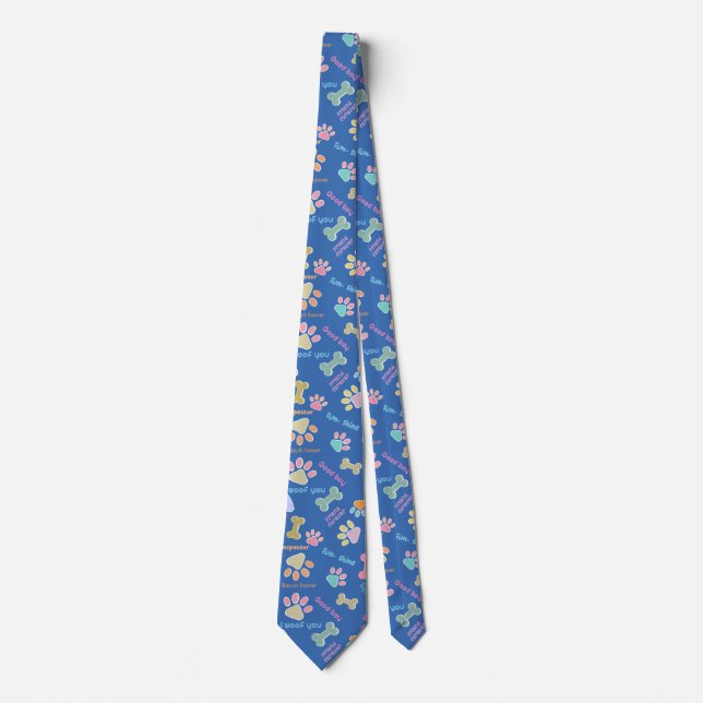 Blue smoochy pooch tie (Front)