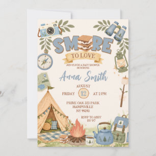 Blue Smore To Love Baby Shower Invitation
