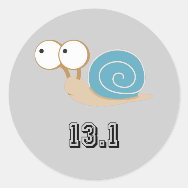Blue Snail 13.1 (half marathon) Classic Round Sticker (Front)