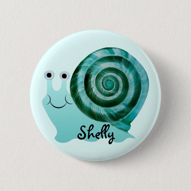 Blue Snail 6 Cm Round Badge (Front)