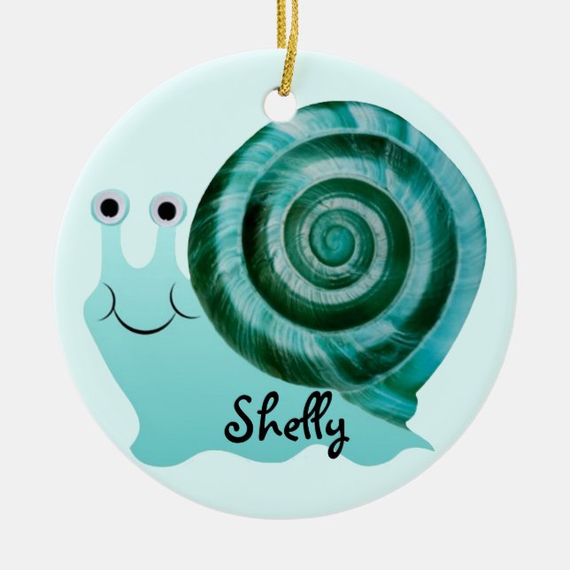 Blue Snail Ceramic Tree Decoration (Front)