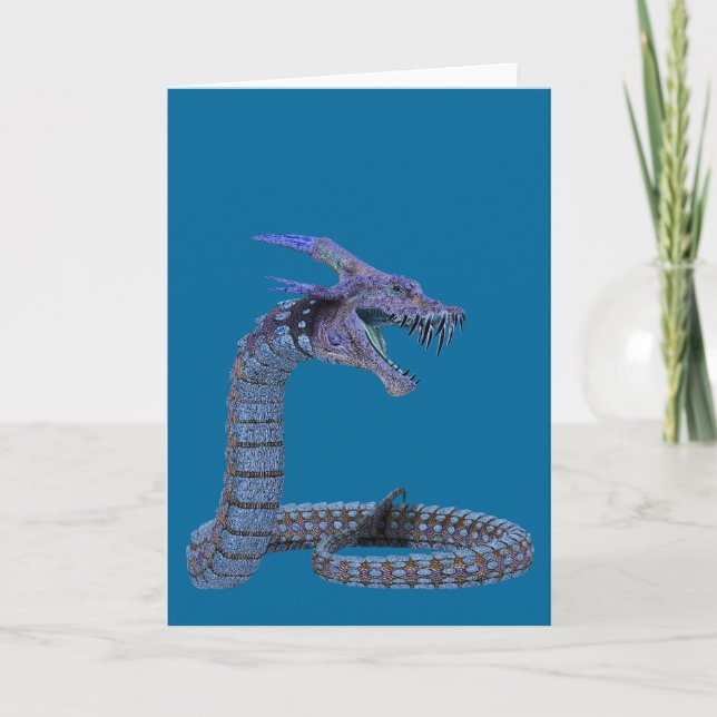 Blue Snake Dragon Card (Front)