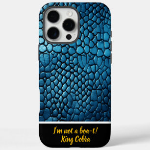Blue snakeskin pattern in soft light iPhone 16 pro max case